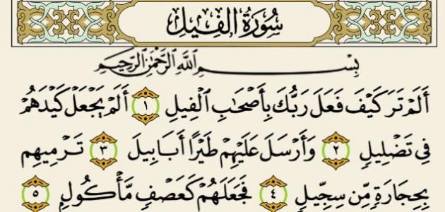 خواص سورة الفيل لهلاك الظالم