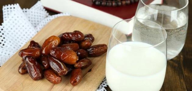فوائد التمر والحليب لزيادة الوزن